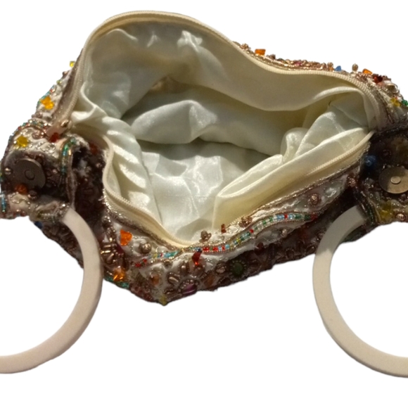 Made in India Wristlet Bangle bag W/Beaded detail SZ Small - Picture 5 of 9